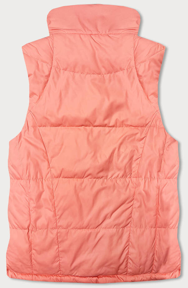 Lososová dámská vesta s károvaným vzorem - Dvojstranná krátká Miss TiTi, odcienie różu XXL (44) i392_22242-48