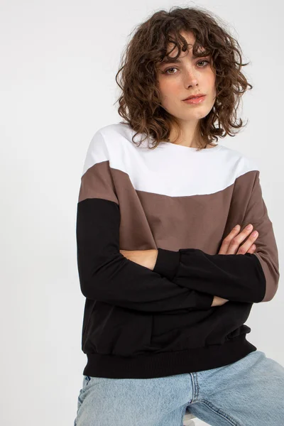 Mikina Basic Černo-Bílá Crewneck Fashionhunters