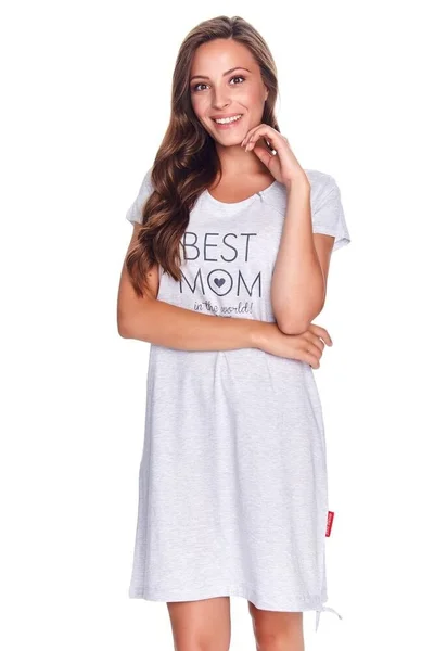 Dámské mateřská noční košile Best mom šedý melír Dn-nightwear