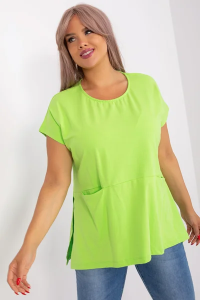 Světle zelená plus size halenka pro každodenní nošení Fashionhunters