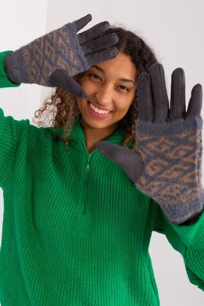 Šedé geometrické rukavice FPrice