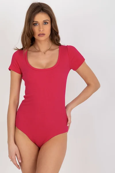 Fuchsiové vypasované body s žebrováním - Fashionhunters