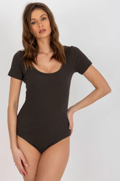 Khaki Pruhované Bavlněné Body Fashionhunters