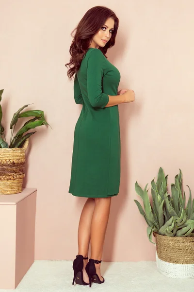 Zelené dámské šaty se záložkami model 28227