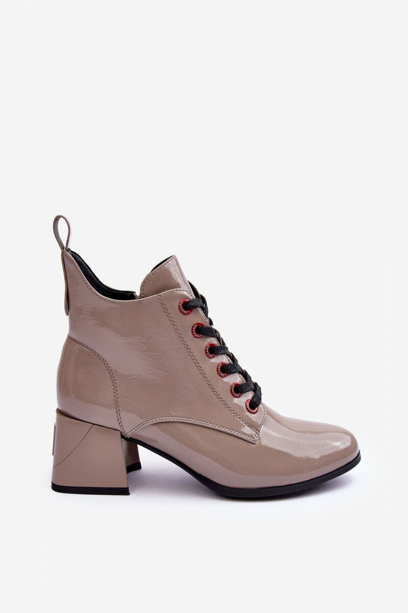 Kožené dámské boty s blokovým podpatkem a zipem, 38 i240_186683_2:38