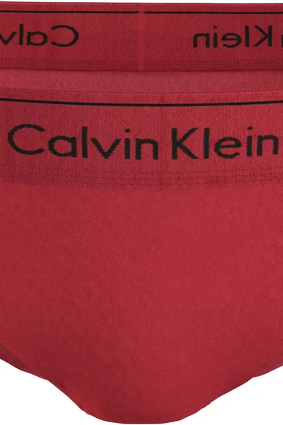 Červené dámské kalhotky s kovovým lem - Calvin Klein Bikini XAT