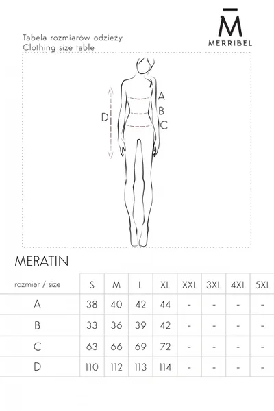 Dámské meratin šaty W76F Červená - Merribel