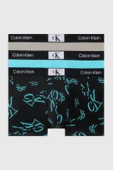 Moderní Calvin Klein boxerky 3PK šedémodré s odvážnými potisky