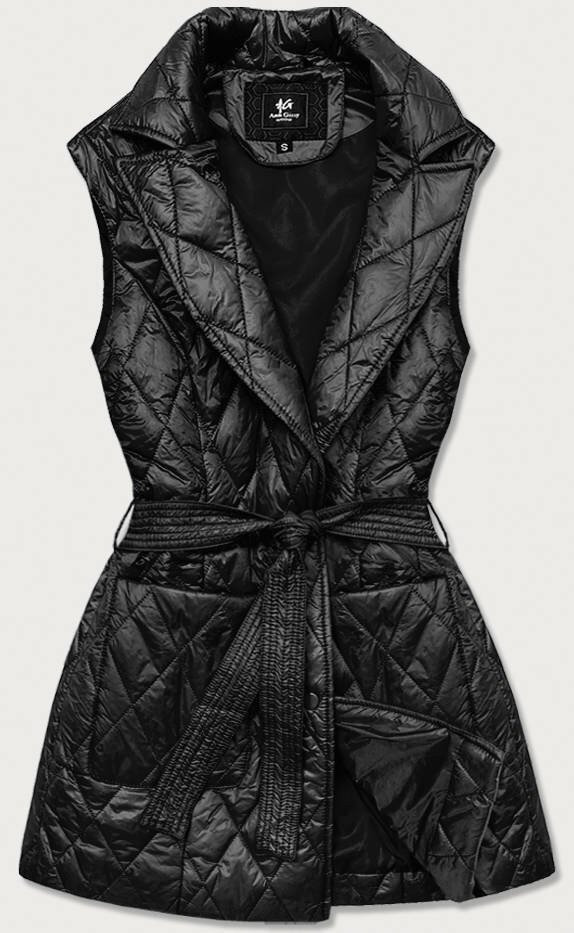 Černá dámská vesta s límcem 38WU19 Ann Gissy, odcienie czerni S (36) i392_17798-46
