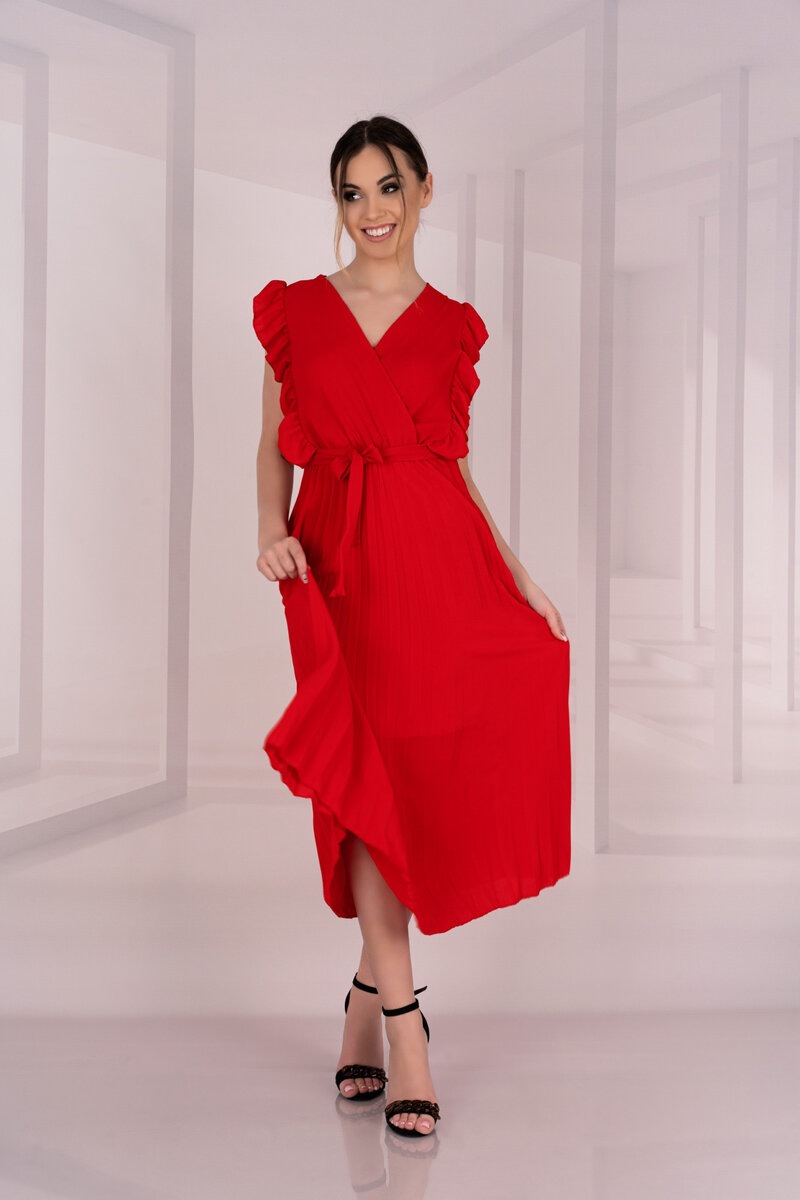 Dámské merlotina Červené šaty - Merribel, S i556_56162_1507_33