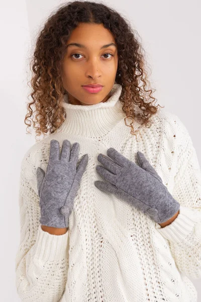 Zimní dámské rukavice s květinovým vyšíváním AT