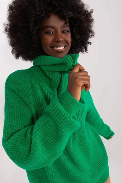 Elegantní dámský zelený  svetr FPrice
