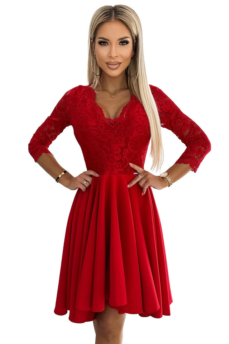 Červené asymetrické šaty NICOLLE - Numoco, Červená XL i41_9999939134_2:červená_3:XL_