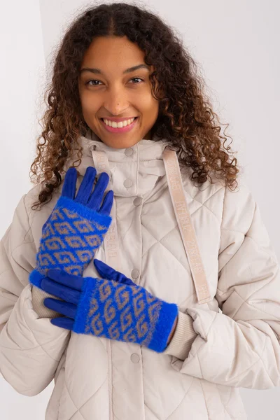 Kobaltové geometrické rukavice FPrice