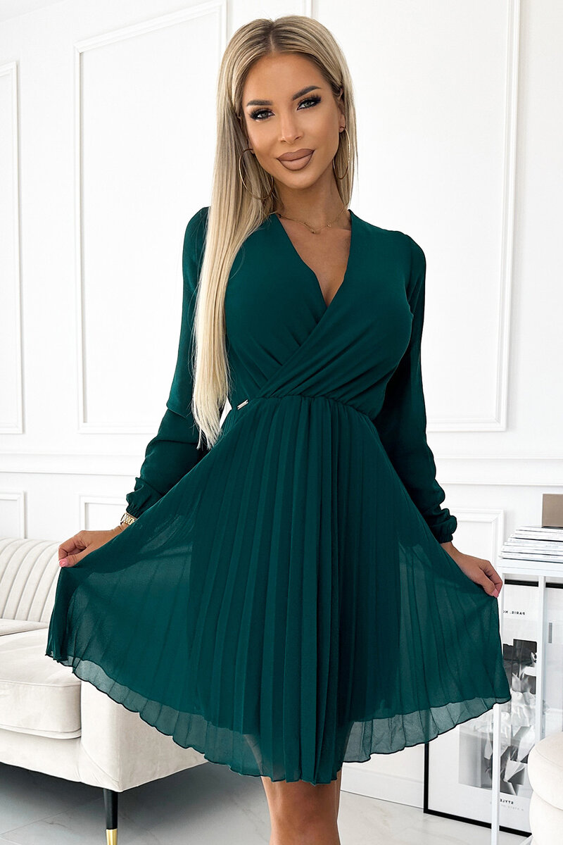 Zelené plisované šaty Isabella Numoco, XS i367_2196_XS