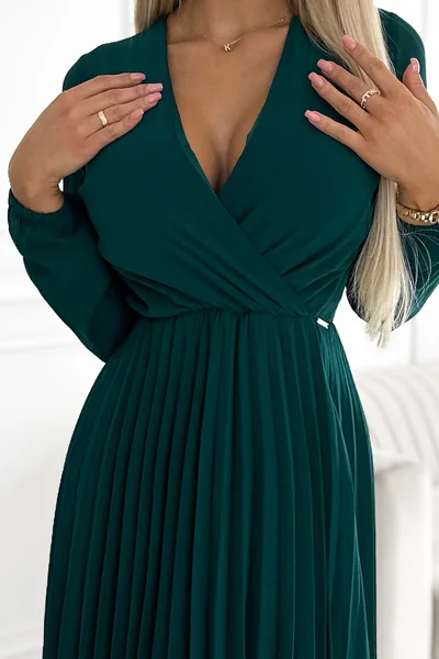 Zelené plisované šaty Isabella Numoco