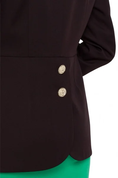 Černé elegantní sako s ozdobnými knoflíky pro ženy