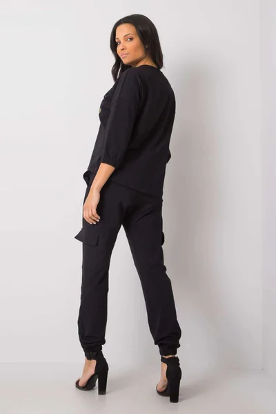 Černá tepláková souprava s mikinou a kalhotami FPrice dámská