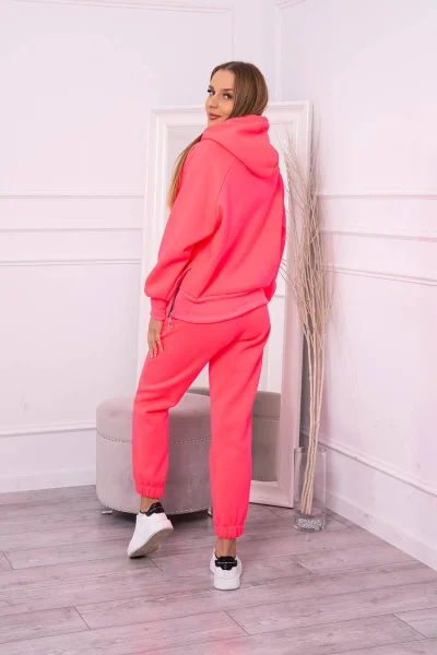 Zateplený růžový rolák s kapucí K-Fashion