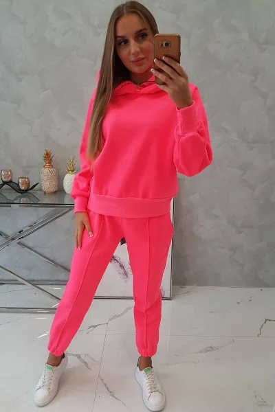 Zateplený růžový rolák s kapucí K-Fashion