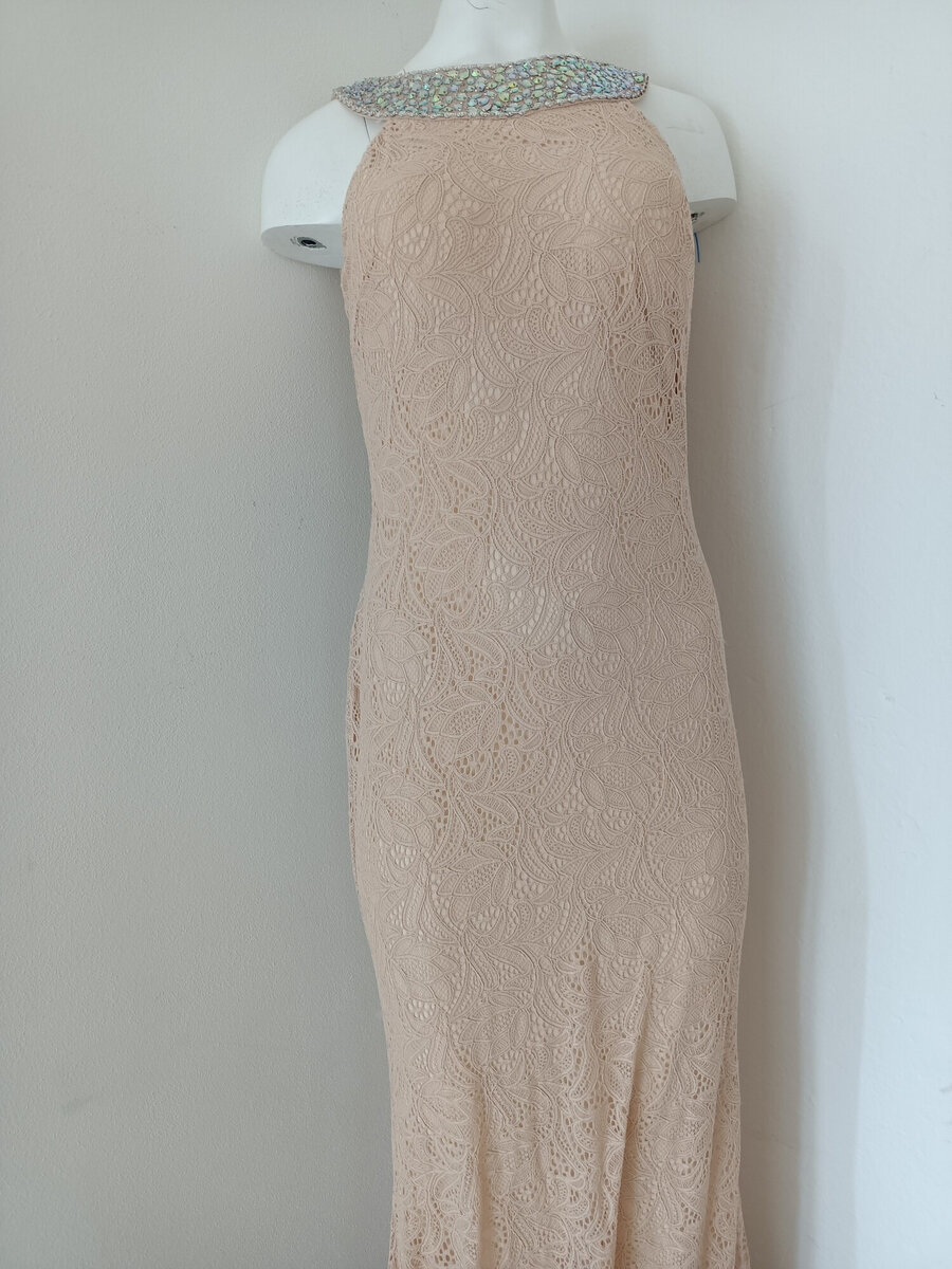 Královská krajka - Dlouhé dámské šaty, tělová XL i10_P65436_1:1877_2:93_