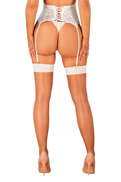 Dámské elegantní punčochy W2PLV6 stockings bílé - Obsessive
