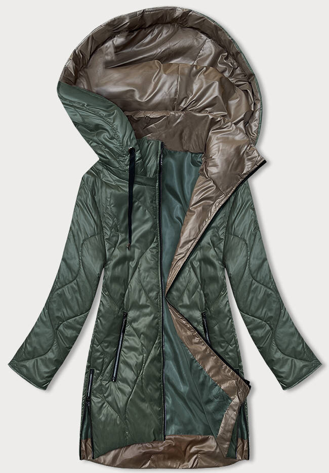 Tmavě zelená dámská bunda s odepínací kapucí SWEST, odcienie zieleni 52 i392_22428-29