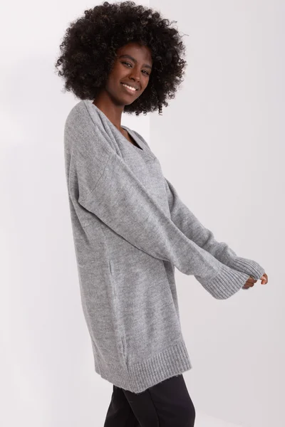 Šedá oversized dámská halenka Jumper od FPrice