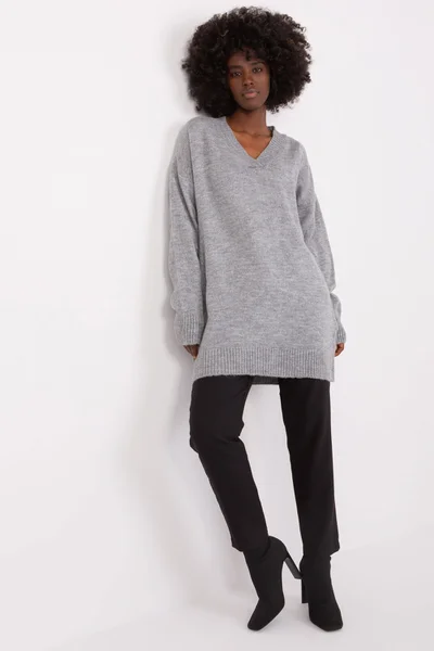 Šedá oversized dámská halenka Jumper od FPrice