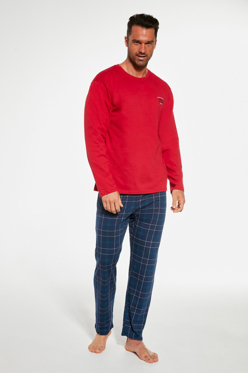 Kvalitní pánské bavlněné pyžamo Cornette Redwood, Červená XXL i170_PM-124-XXL-000034-244