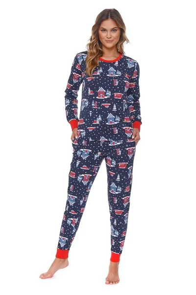 Zimní modré pyžamo pro ženy Winter Dream DN Nightwear