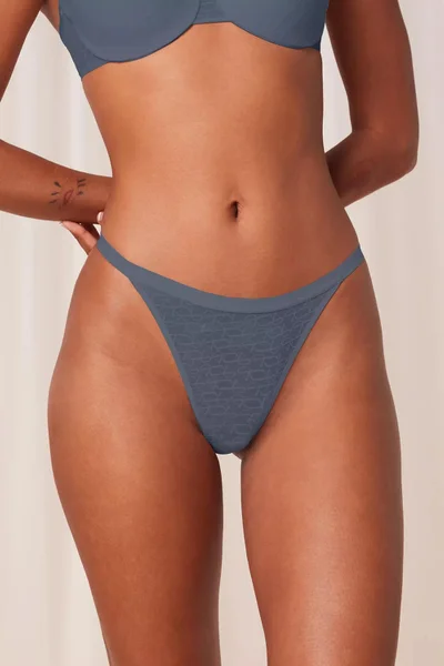 Dámská tanga Triumph Signature Sheer String - Modrá