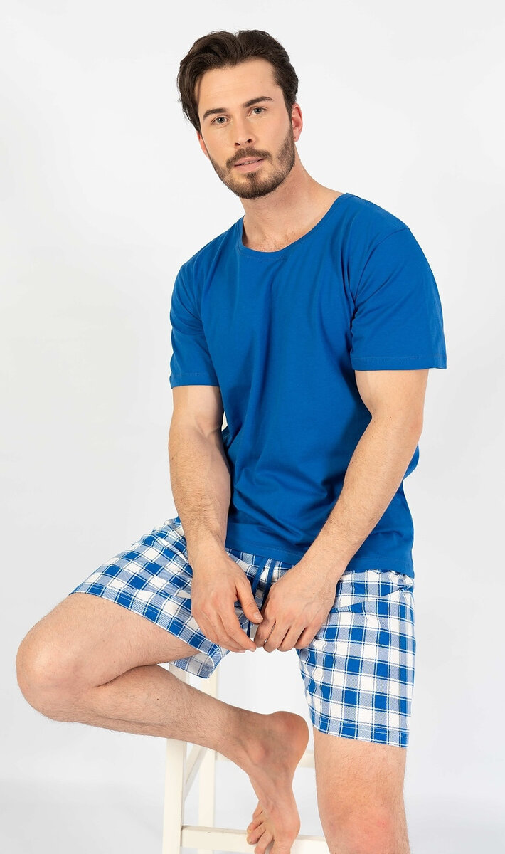 Pánské šortkové pyžamo Gazzaz, modrá XXL i232_8276_55455957:modrá XXL