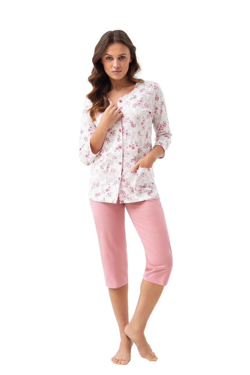 Květinové pyžamo pro ženy Luna, RŮŽOVÉ KVĚTINY XXL i384_65496512
