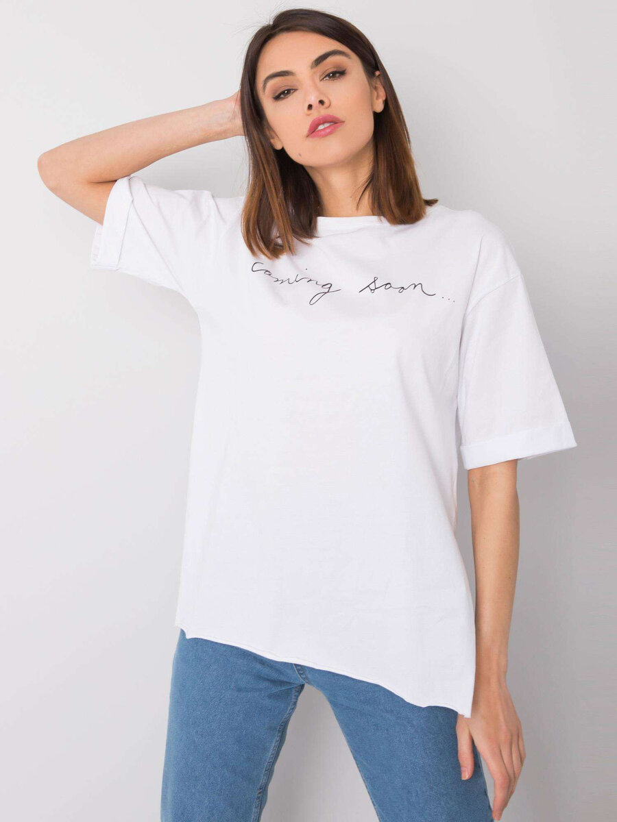 Dámské RUE PARIS Bílé tričko s nápisem FPrice, S i523_2016102844303