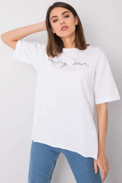 Dámské RUE PARIS Bílé tričko s nápisem FPrice