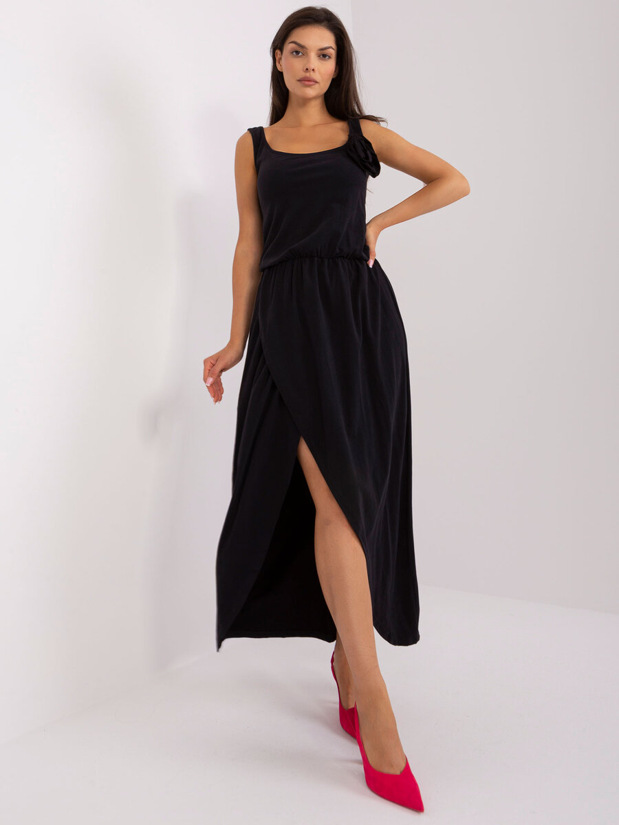 Černé maxi šaty EM SK pro každodenní nošení, jedna velikost i523_2016103427376