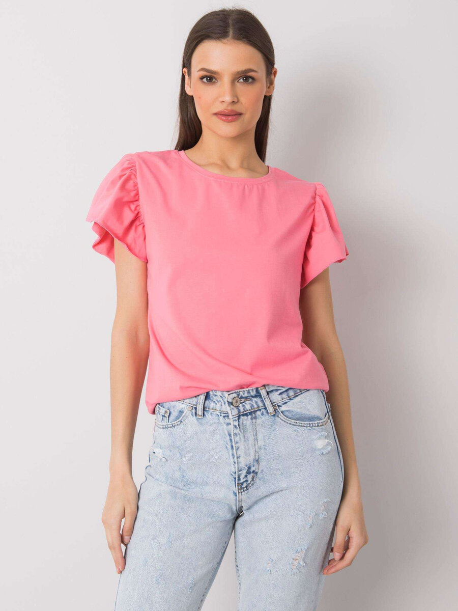 Dámské růžové bavlněné tričko FPrice, jedna velikost i523_2016102914327