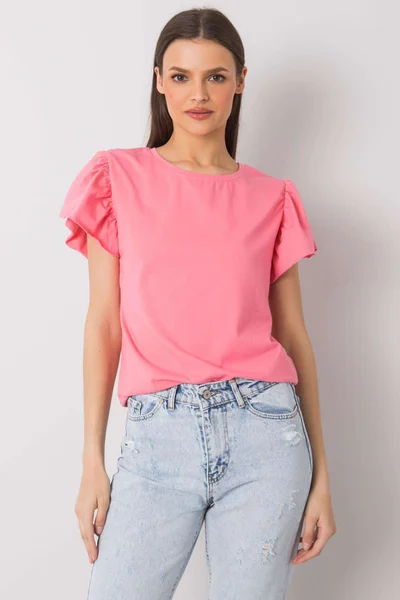 Dámské růžové bavlněné tričko FPrice