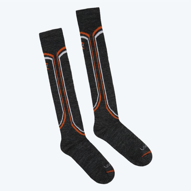 Ponožky 3T7 Ski Light - Lorpen Merino Gemini, tm.šedá-oranžová 39-42 i10_P55094_1:1645_2:599_