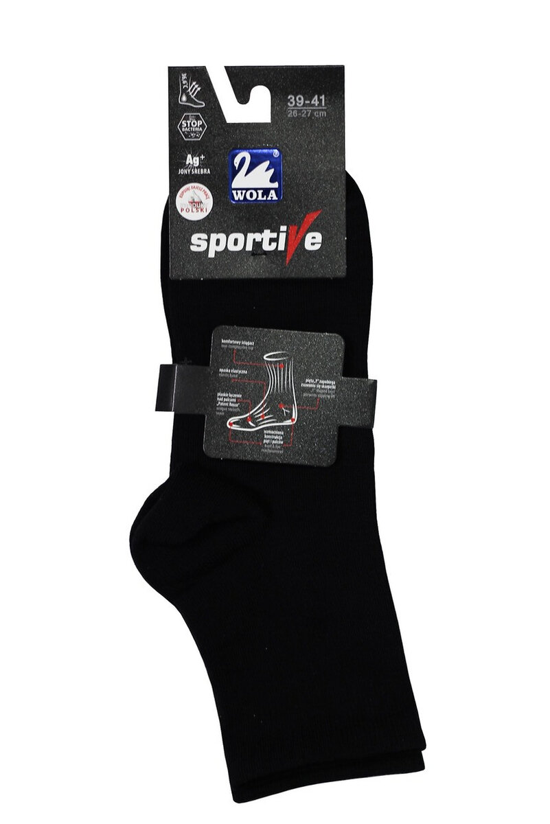 Sportivní bavlněné ponožky s AG+ technologií, černá 42/44 i170_U943N4999028G95