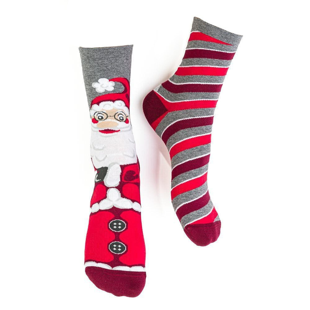Vánoční asymetrické dámské ponožky MerryStep, melanžově šedá 35-37 i384_95620041