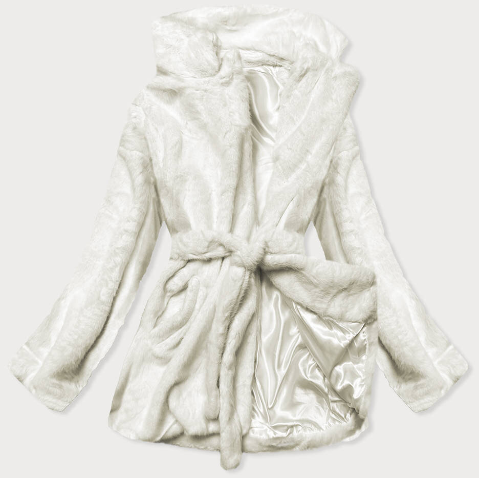 Bílá bunda pro ženy - kožíšek s límcem R78I9V Ann Gissy, odcienie bieli M (38) i392_17853-47