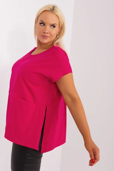 Růžová dámská halenka FPrice Plus Size