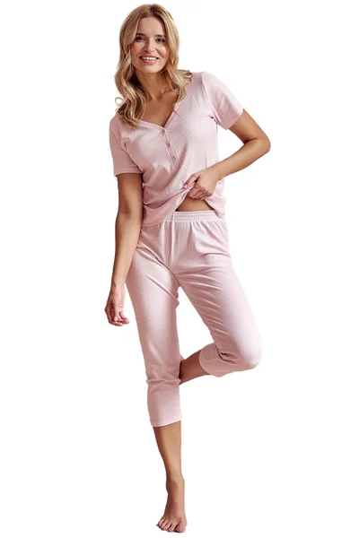 Růžové proužkované pyžamo pro ženy Remi od Taro