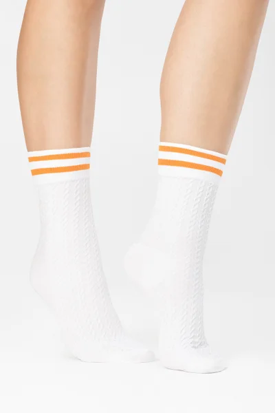 Ponožky Player P771D0 Den White-Orange - Fiore