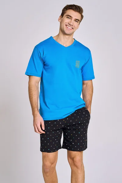 Mužské letní pyžamo Taro 2XL-3XL Modrá