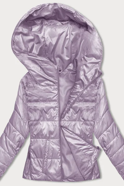 Vřesová bunda pro ženy s kapucí - Fialová Pohodlná Zip