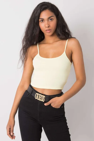 Dámský RUE PARIS Světle žlutý crop top FPrice