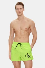 Zelené pánské plavky CK s gumou v pase a logem na nohavici